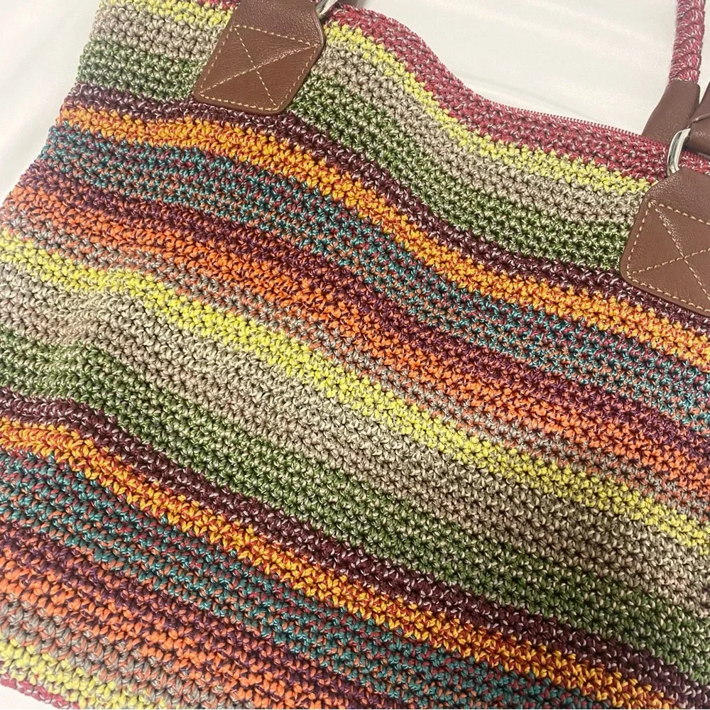 The Sak Multicolor Striped Cambria Crochet Tote Bag - Picture 8 of 11
